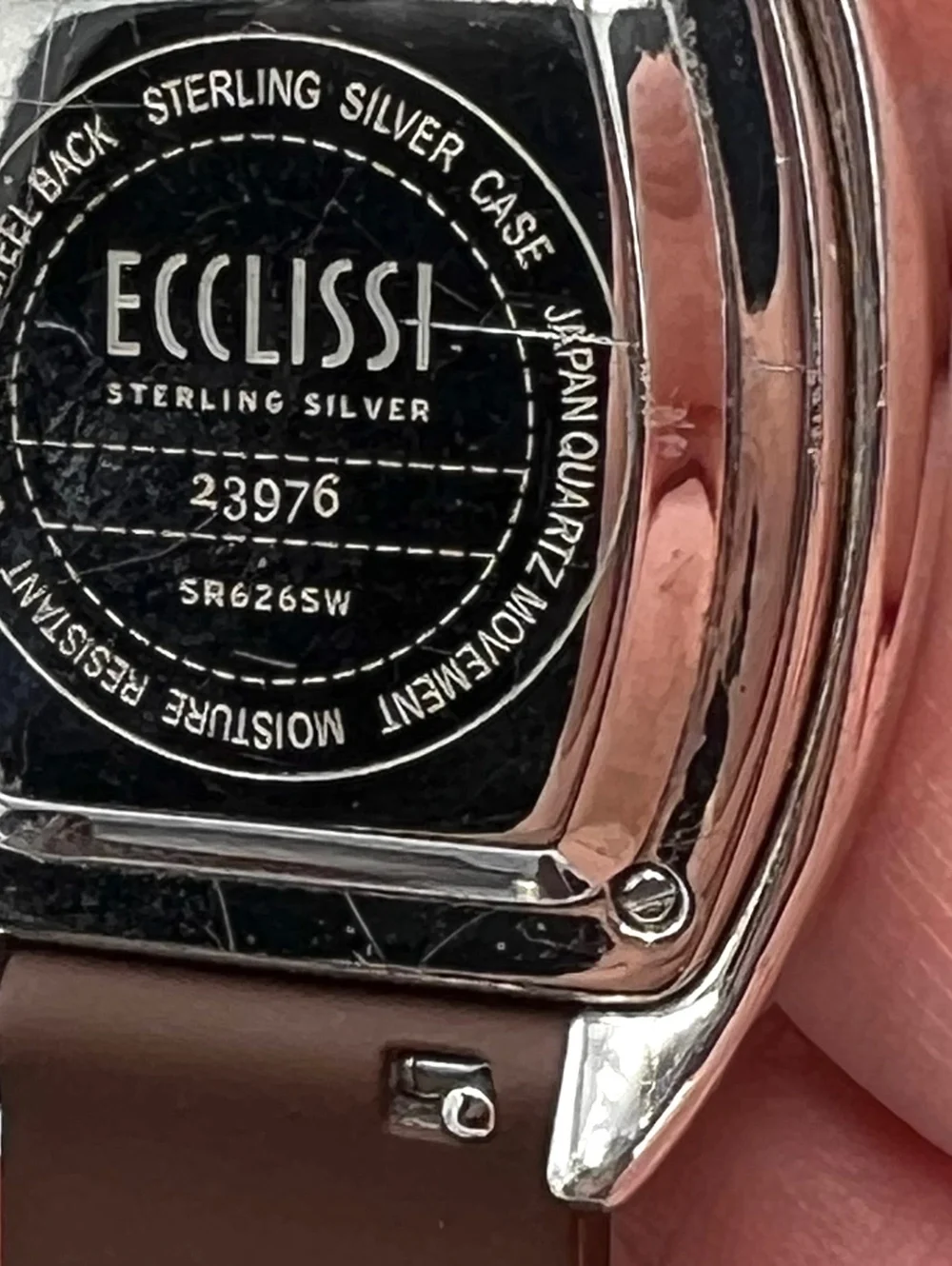 Ecclissi Sterling silver 23976 Chocolate Brown Rubber Band